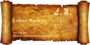 Luksa Martin névjegykártya