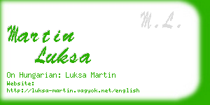 martin luksa business card